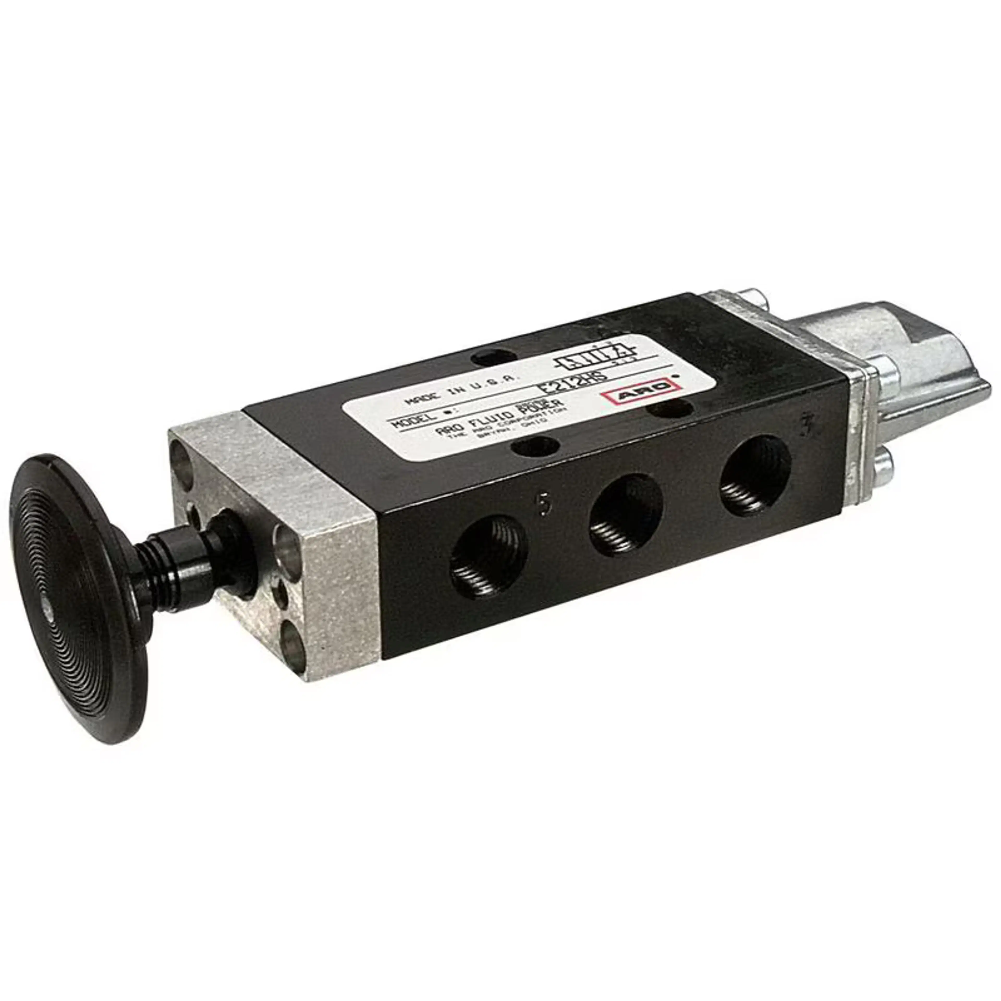 5041-12 | 50 Series, 4-Way Valve, 1/8 side ports w/ Panel Mounting, Palm Button/Manual