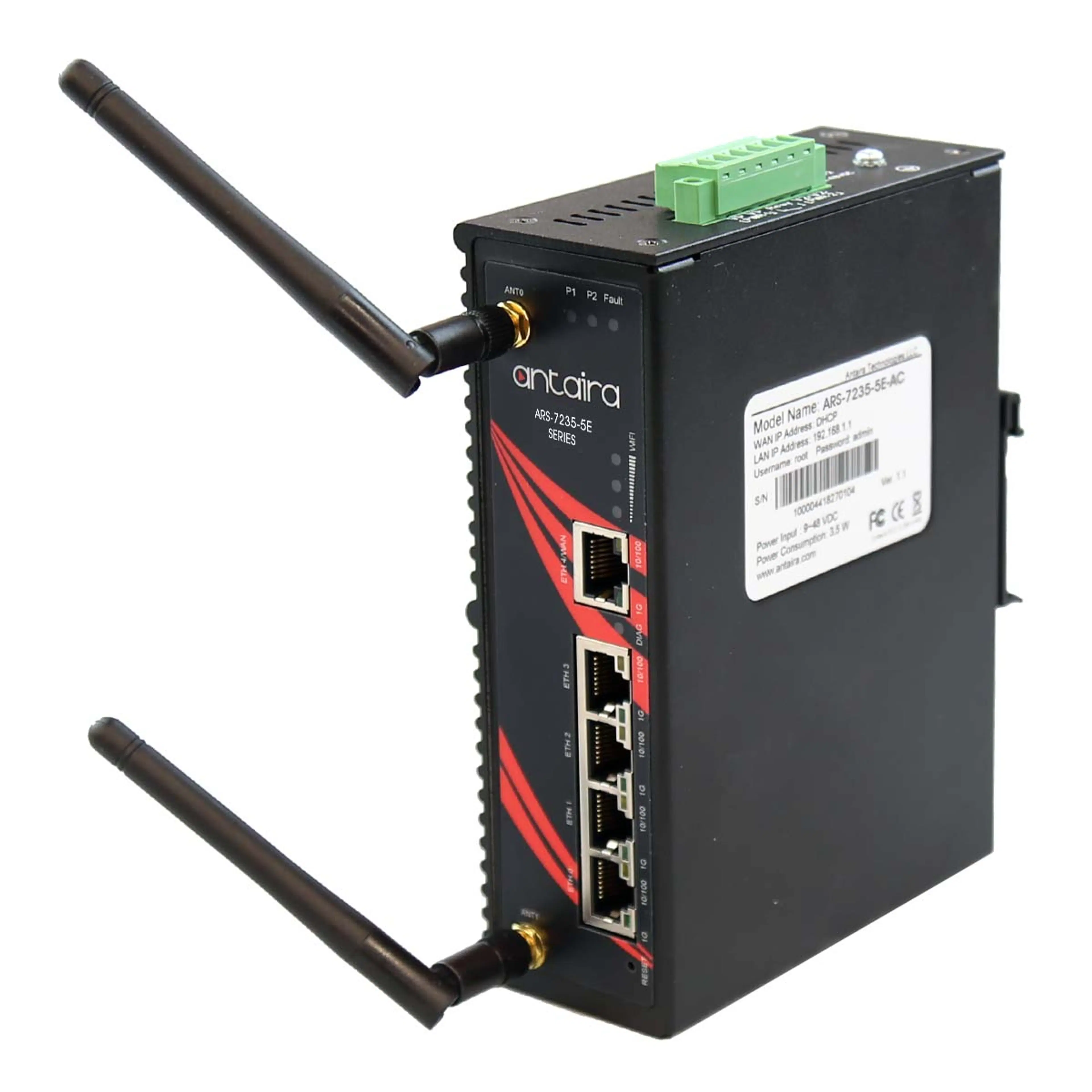 ARS-7235-5E-AC-T | Industrial 5-Port Gigabit Ethernet with Dual Radio Point/Client/Bridge/Repeater/Router