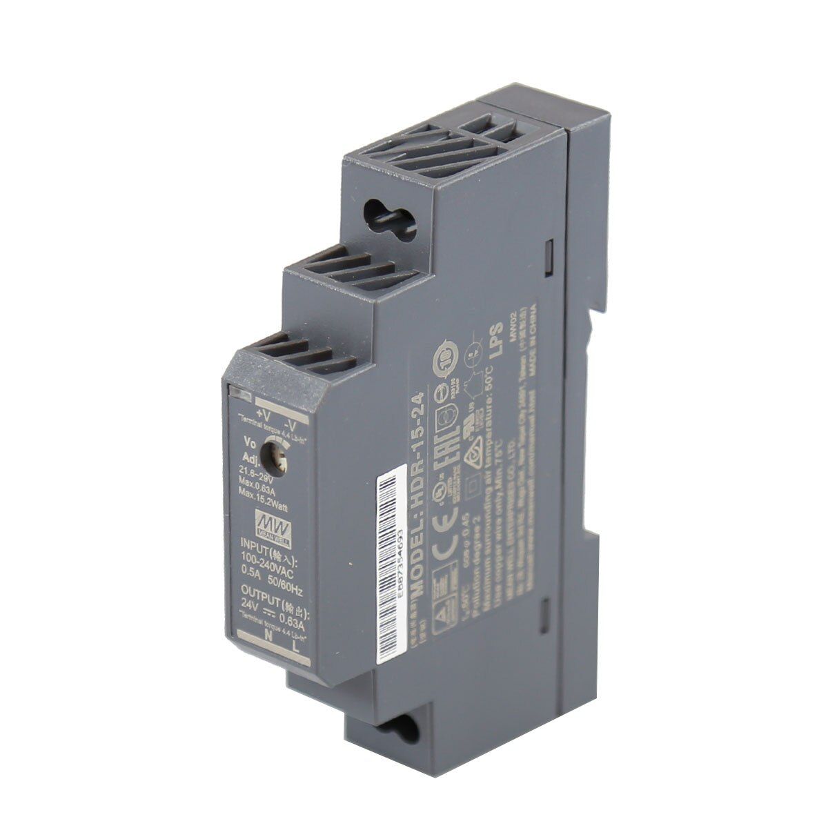 HDR-15-12 | 15 Watt Industrial Power Supply - 12 VDC image 1