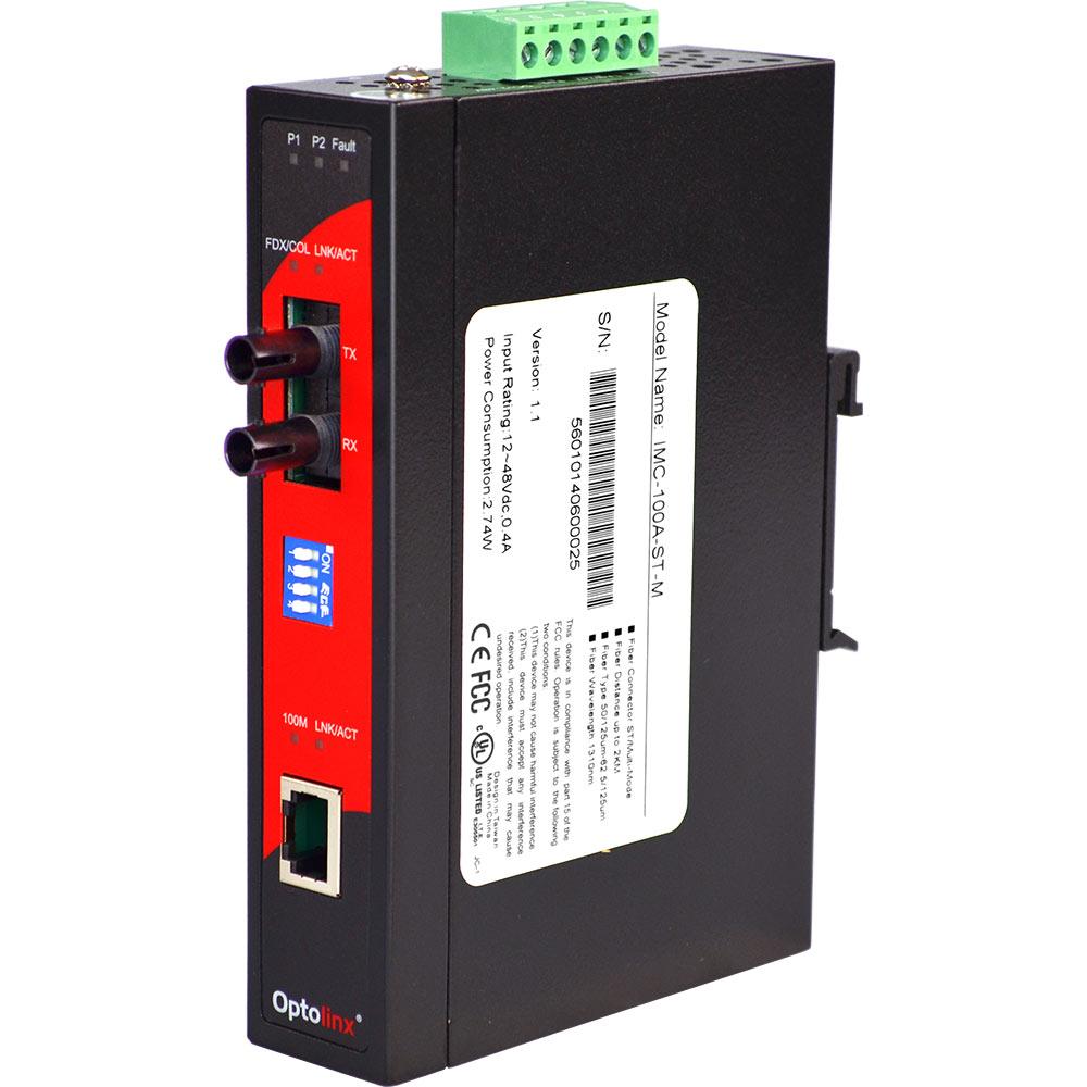 IMC-100A-ST-M-T | 10/100TX To 100FX Harden Media Converter image 1