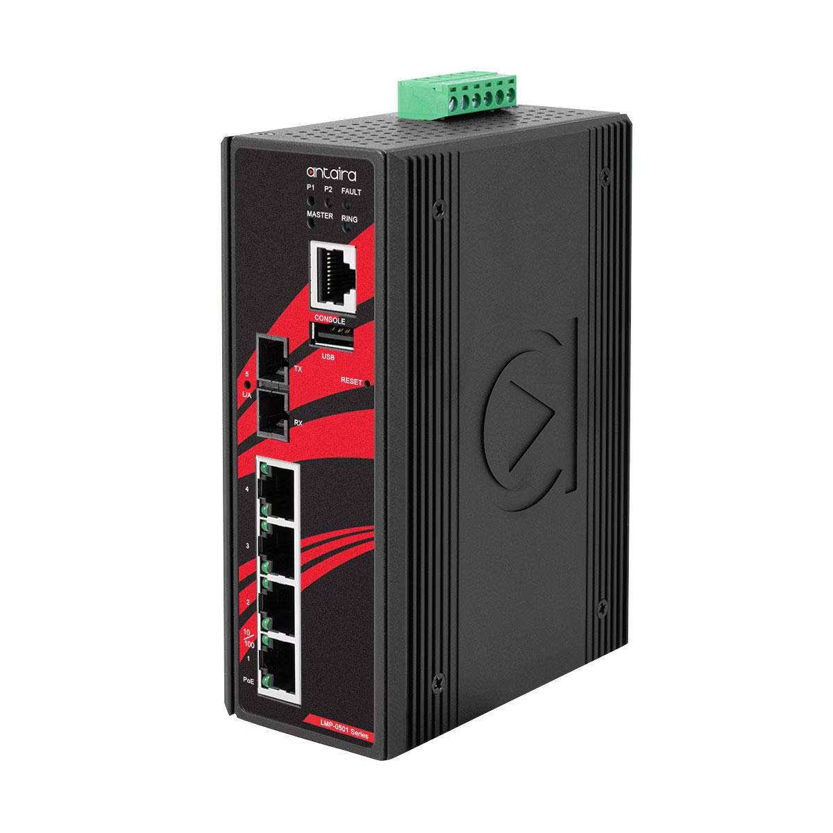 LMP-0501-ST-S3-V2 | 5-Port Industrial PoE+ Managed Ethernet Switch image 1