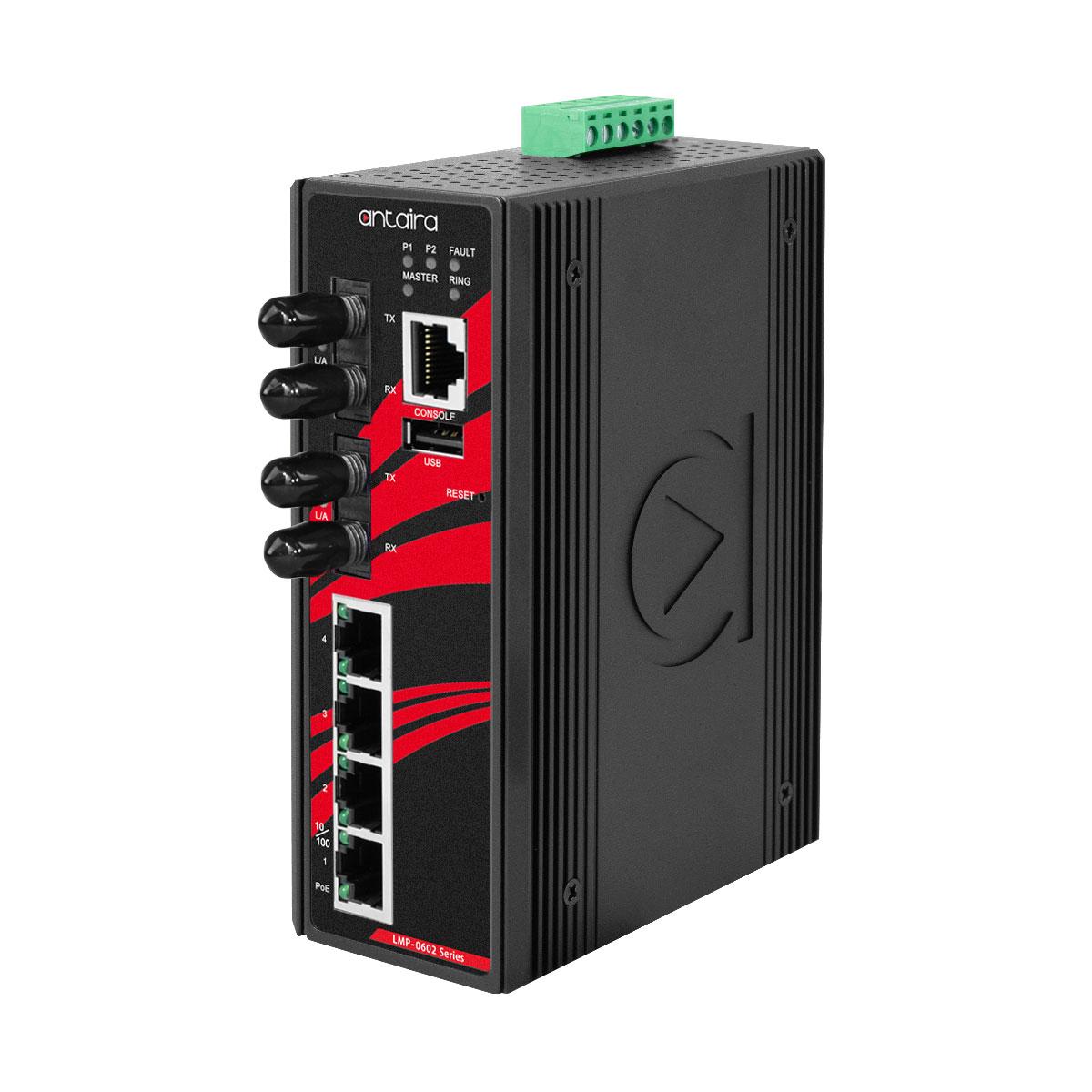 LMP-0602-ST-M-V2 | 6-Port Industrial PoE+ Light Layer 3 Managed Ethernet Switch image 1
