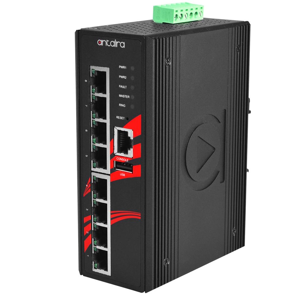 LMP-0800G-24 | 8-Port Industrial PoE+ Light Layer 3 Managed Ethernet Switch image 1