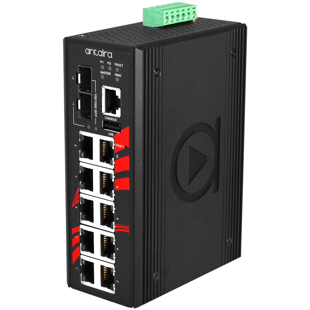 LMP-1202G-SFP | 12-Port Industrial Gigabit PoE+ Light Layer 3 Managed Ethernet Switch image 1