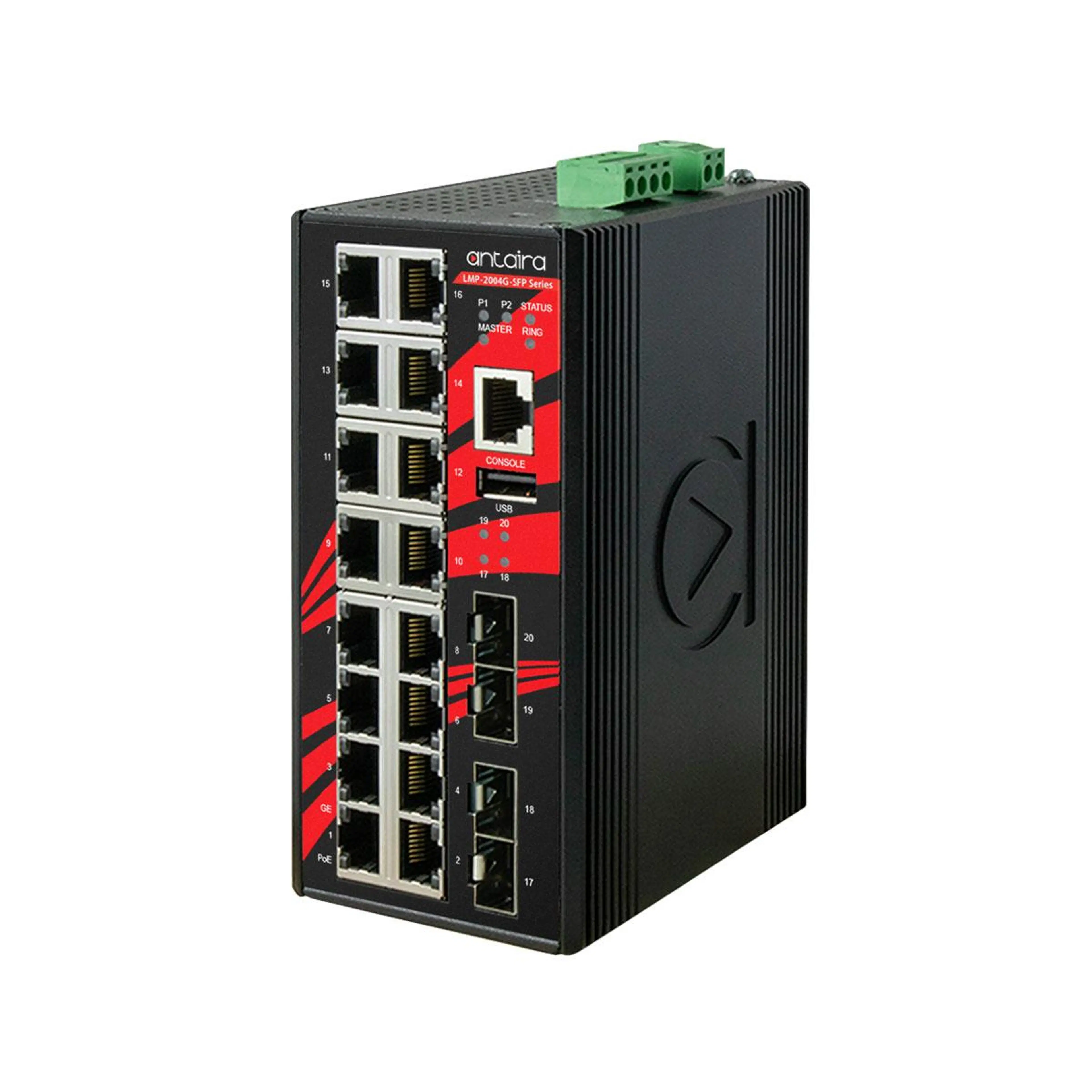 LMP-2004G-SFP | 20-Port IndustriaL PoE+ Light Layer 3 Managed Ethernet Switch