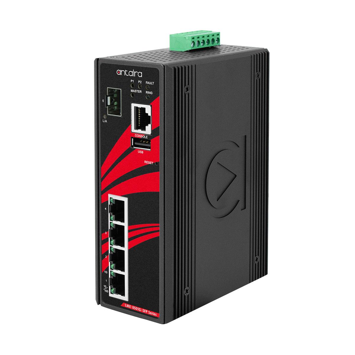 LMX-0501G-SFP-V2 | 5-Port Industrial Gigabit Light Layer 3 Managed Ethernet Switch image 1