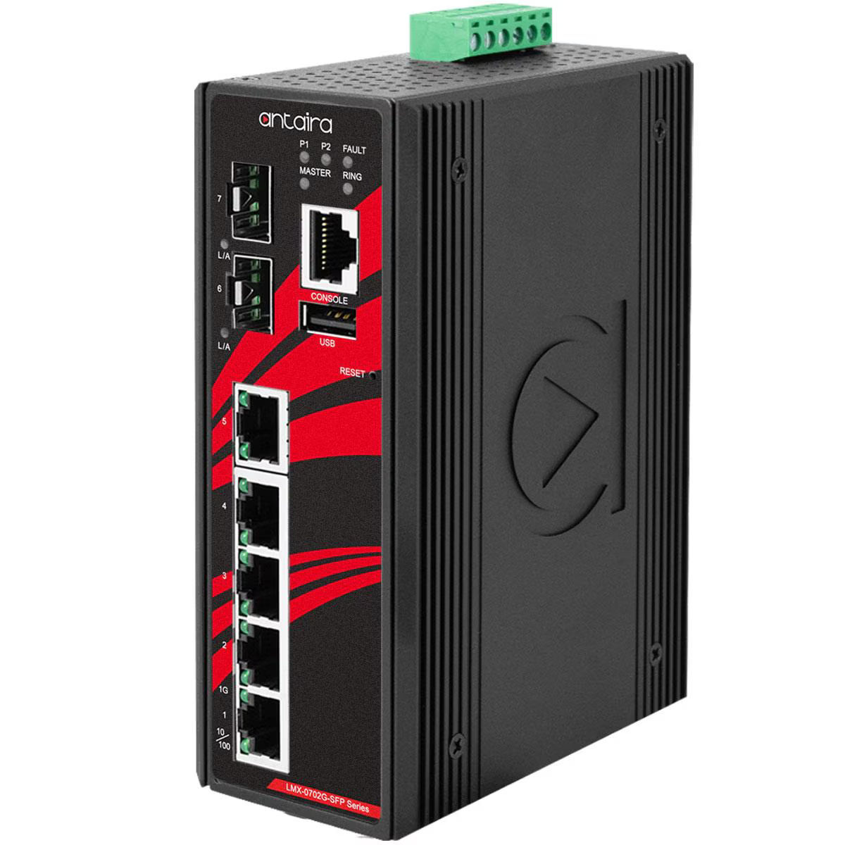 LMX-0702G-SFP-V2 | 7-Port Industrial Gigabit Light Layer 3 Managed Ethernet Switch image 1