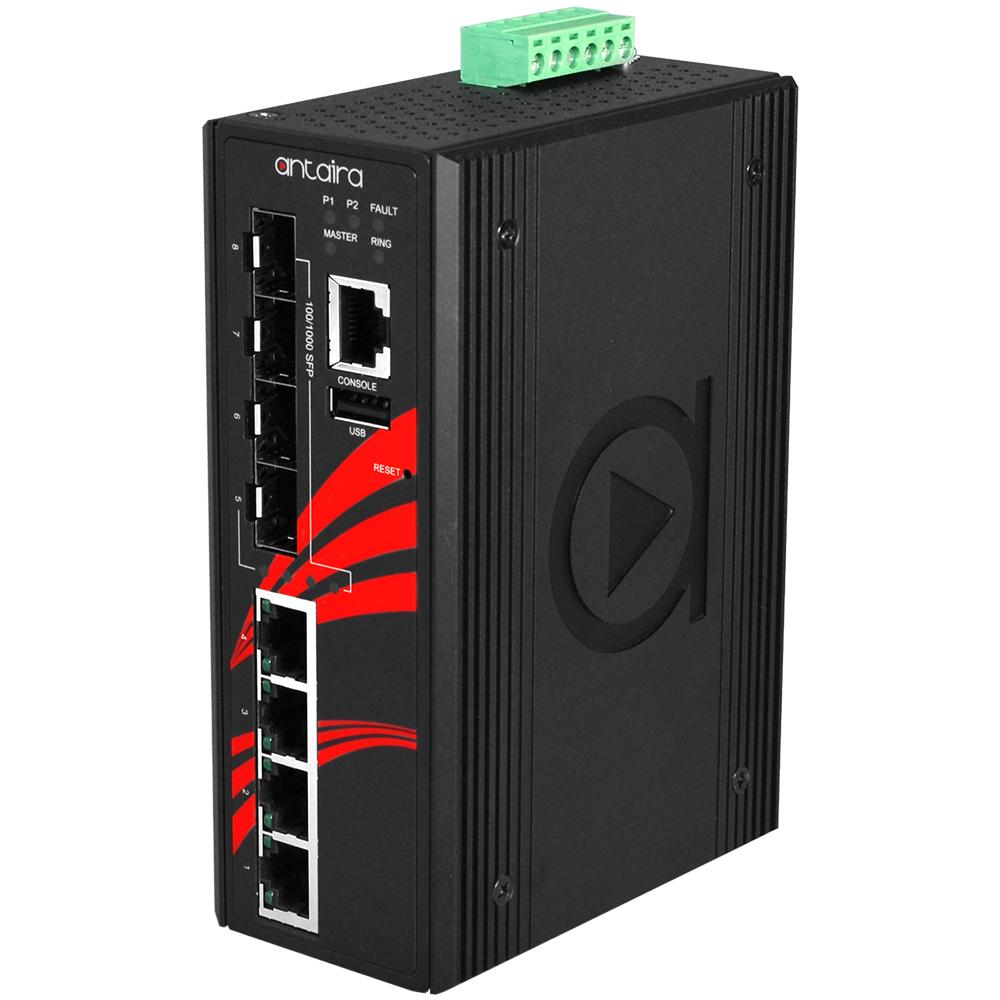 LMX-0800G-T | 8-Port Industrial Gigabit Light Layer 3 Managed Ethernet Switch image 1