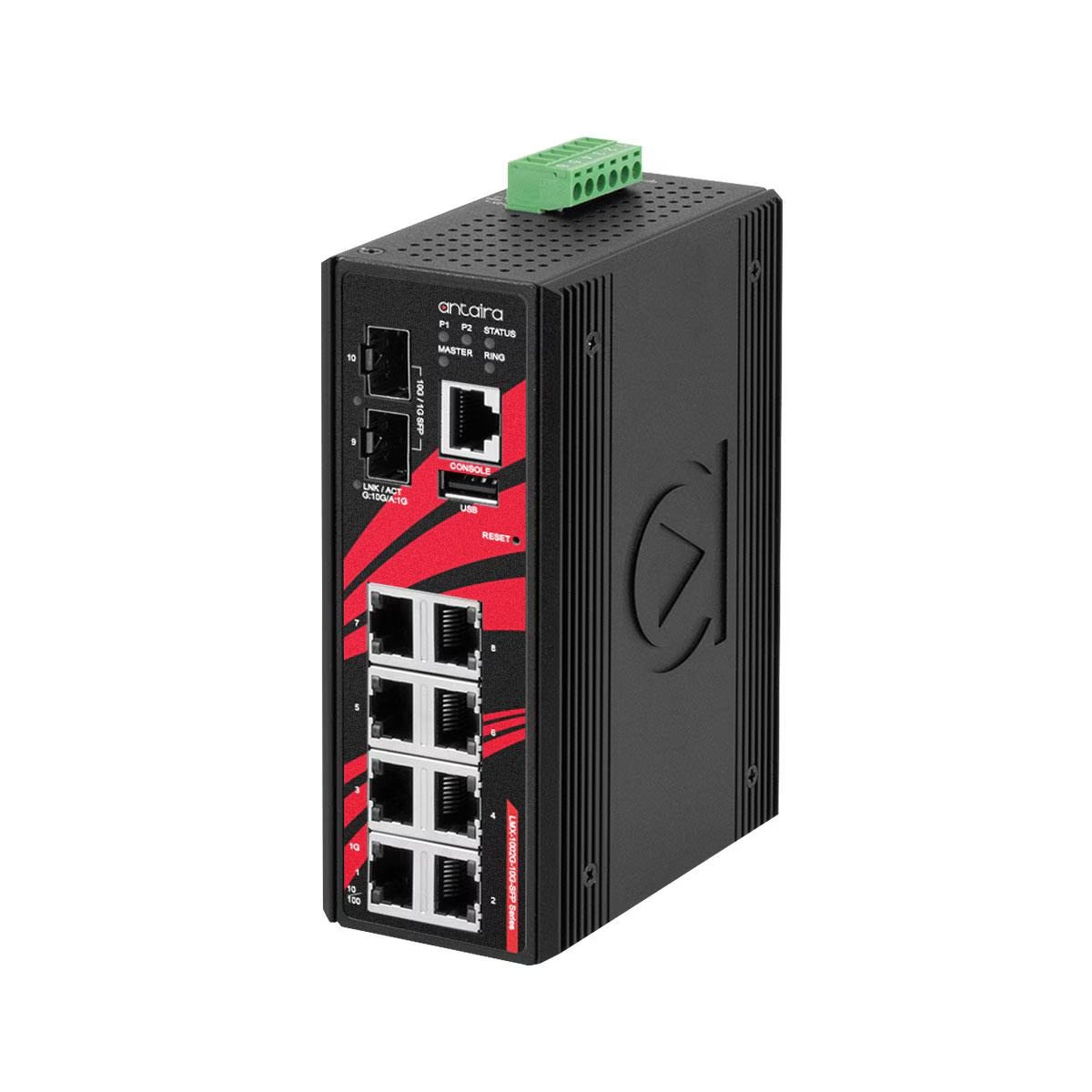 LMX-1002G-SFP-T | 10-Port Industrial Gigabit Light Layer 3 Managed Ethernet Switch image 1