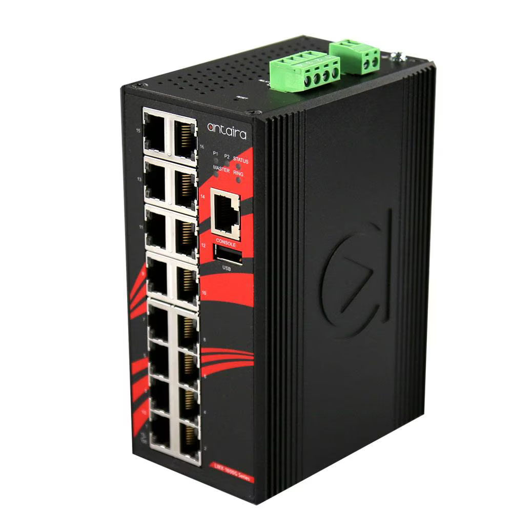 LMX-1600G-T | 16-Port Industrial Gigabit Light Layer 3 Managed Ethernet Switch image 1