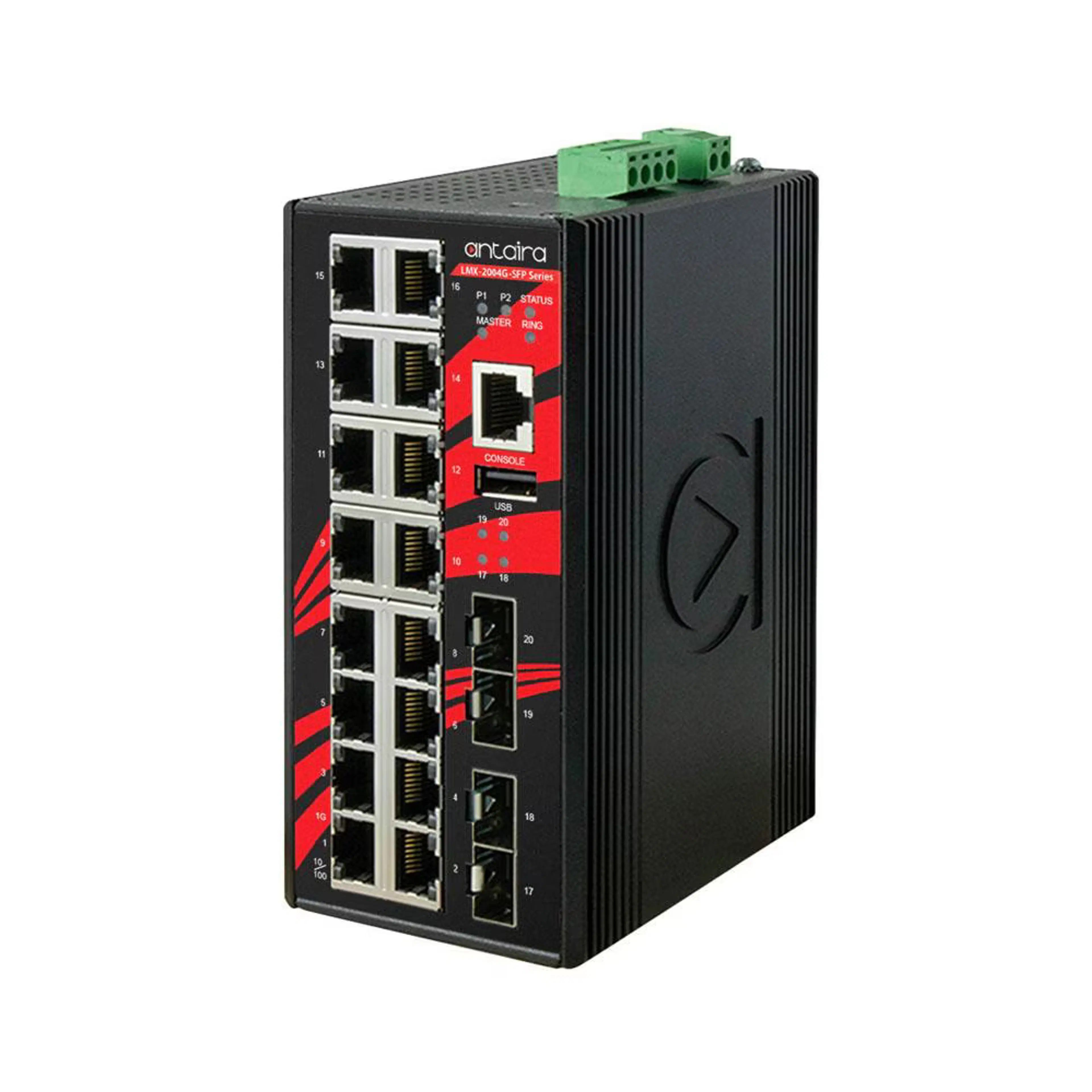 LMP-2004G-SFP-T | 20-Port IndustriaL PoE+ Light Layer 3 Managed Ethernet Switch