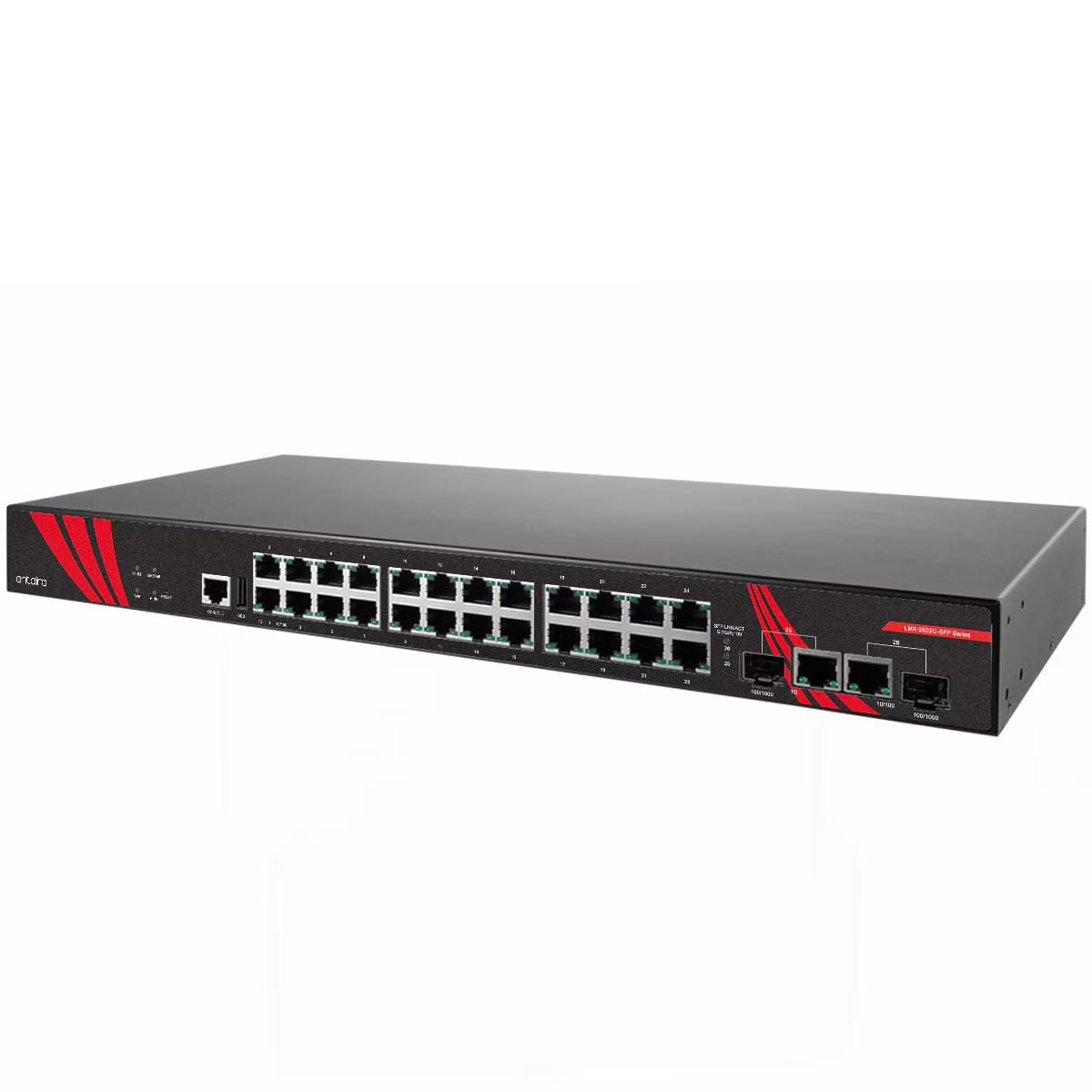 LMP-2602G-SFP | 26-Port Industrial PoE+ Gigabit Managed Ethernet Switch image 1