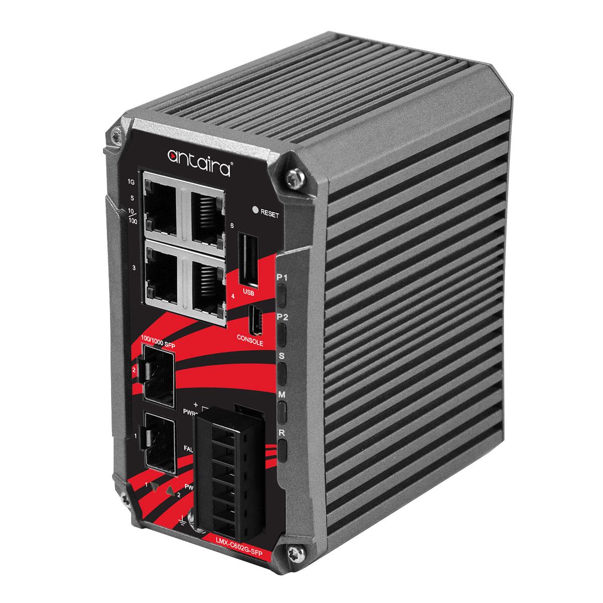 LMX-C602G-SFP-T-V2 | 6-Port Industrial Compact Gigabit Light Layer 3 Managed Ethernet Switch image 1