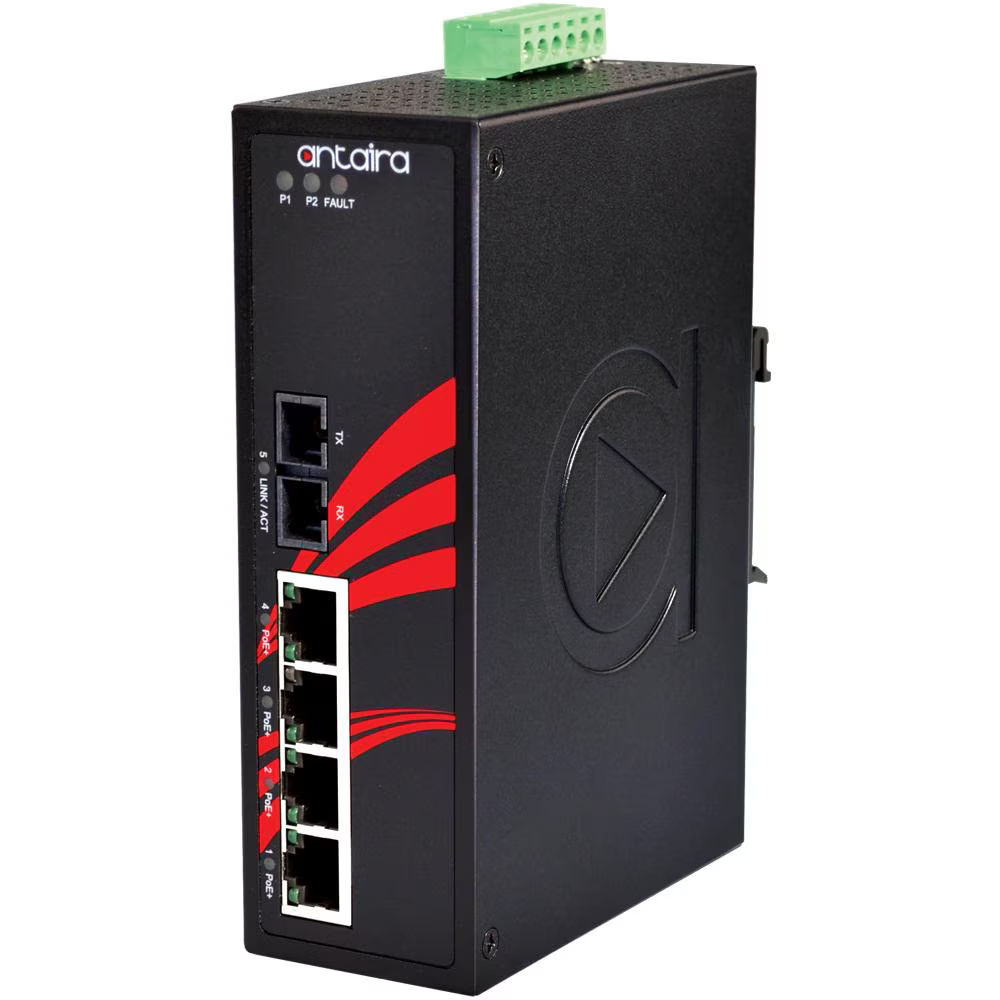 LNP-0501-M-24-T | 5-Port Industrial PoE+ Unmanaged Ethernet Switch image 1