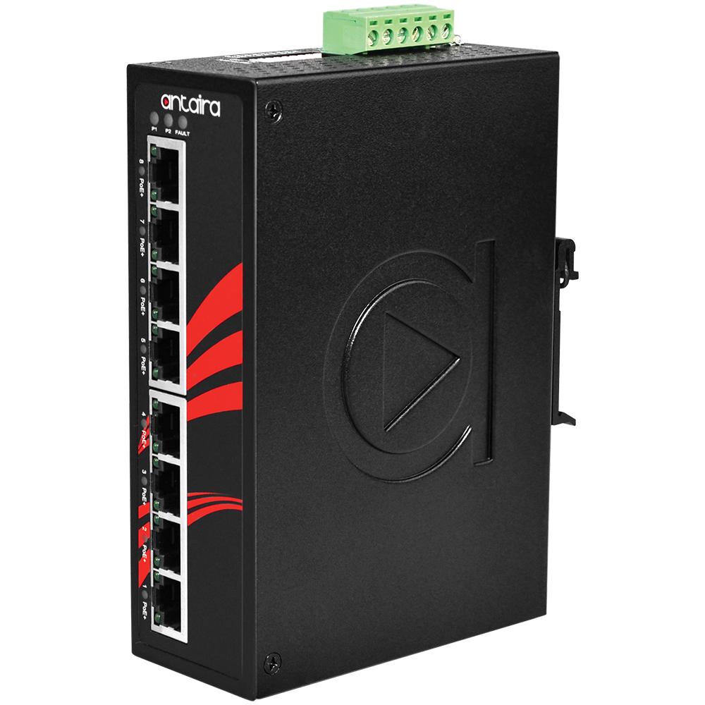 LNP-0800-24-T | 8-Port Industrial PoE+ Unmanaged Ethernet Switch image 1