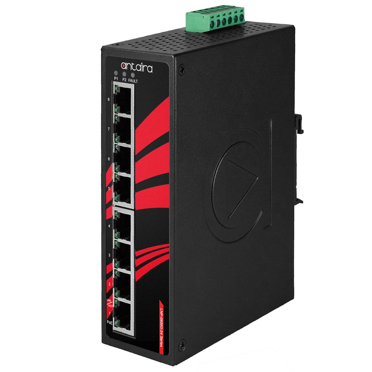 LNP-0800G-T | 8-Port Industrial Gigabit PoE+ Unmanaged Ethernet Switch image 1
