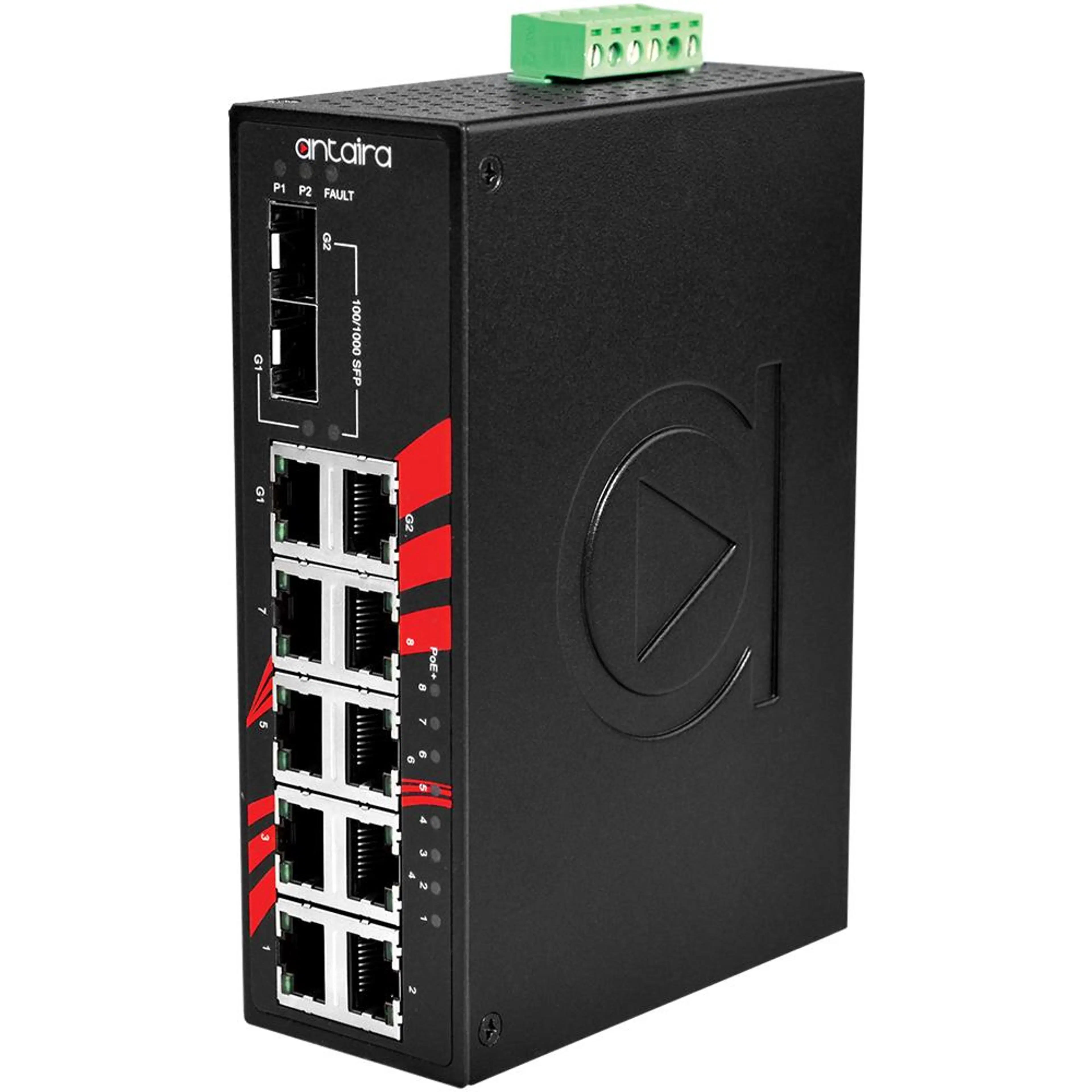 LNP-1002C-SFP-24 | 10-Port Industrial PoE+ Gigabit Unmanaged Ethernet Switch