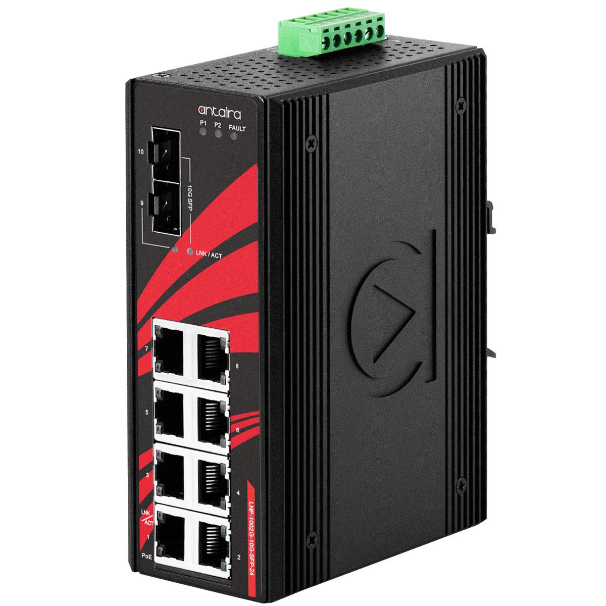 LNP-1002G-SFP-24 | 10-Port Industrial PoE+ Unmanaged Ethernet Switch image 1