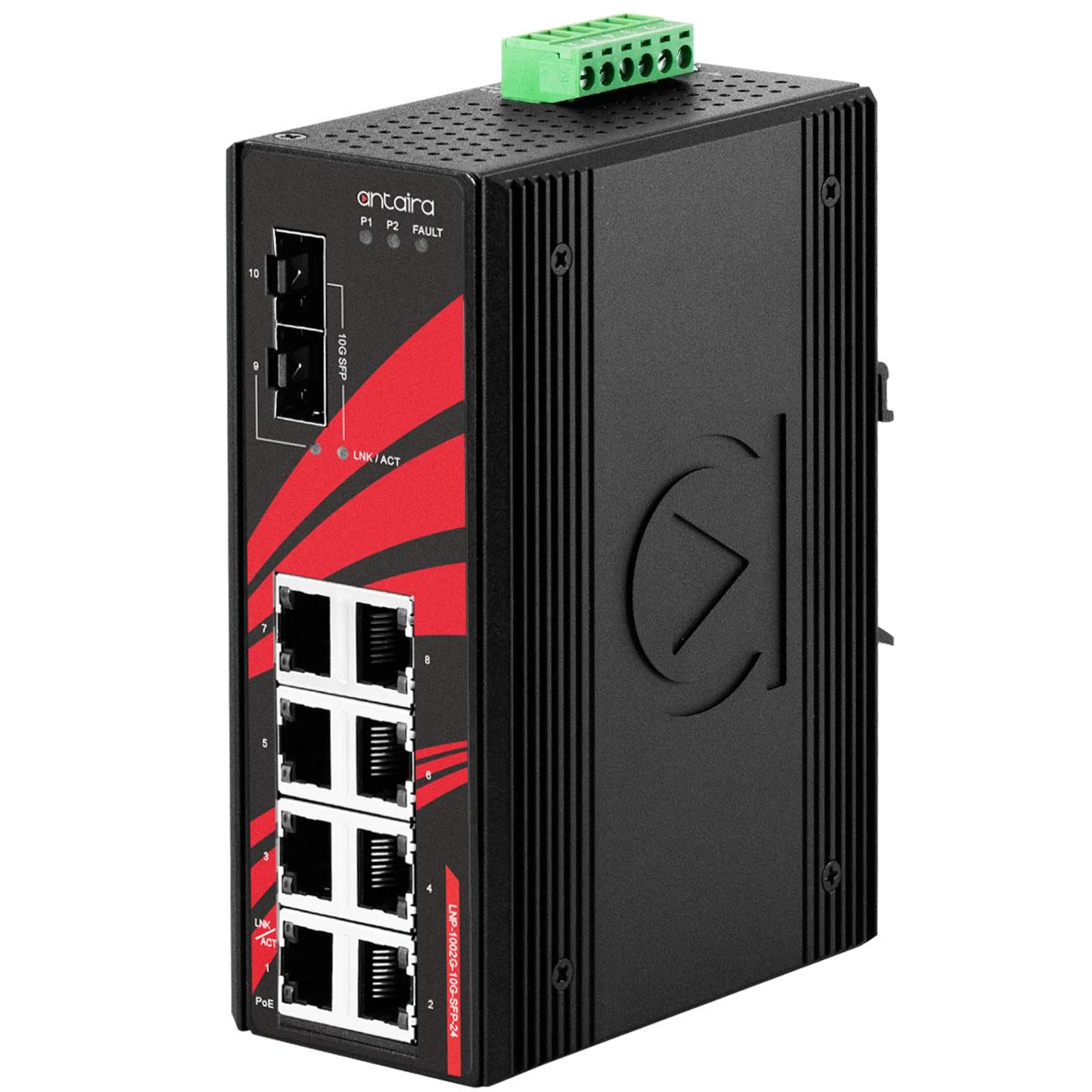 LNP-1002G-SFP-24 | 10-Port Industrial PoE+ Unmanaged Ethernet Switch