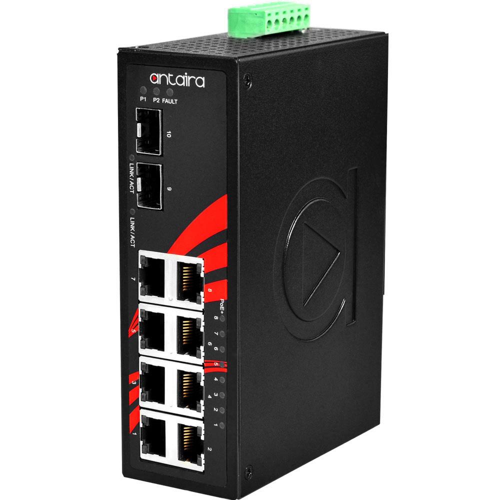 LNP-1002G-SFP | 10-Port Industrial PoE+ Unmanaged Ethernet Switch image 1