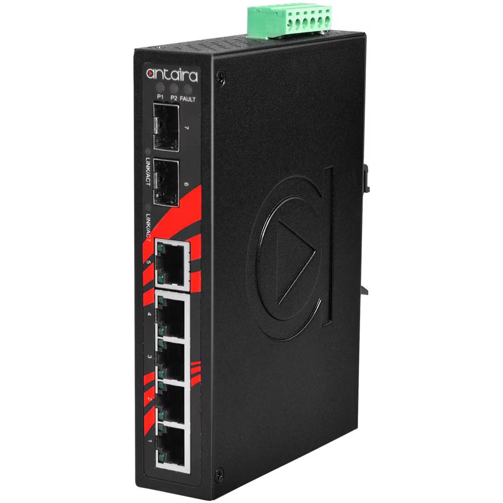 LNX-0702G-SFP-T | 7-Port Industrial Gigabit Unmanaged Ethernet Switch image 1