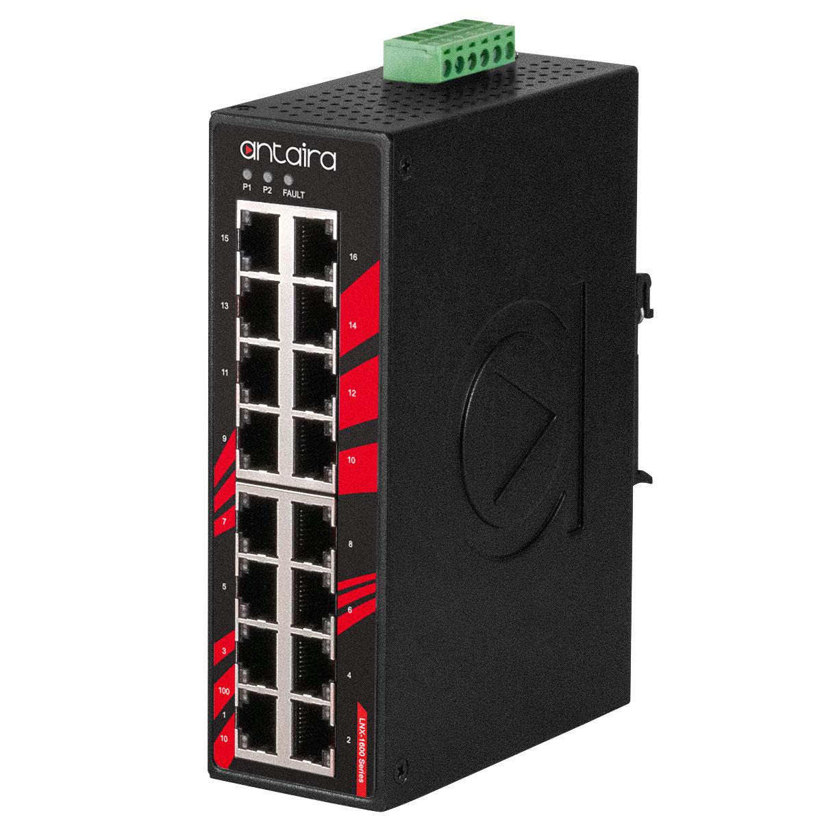 LNX-1600-T | 16-Port Industrial Unmanaged Ethernet Switch image 1