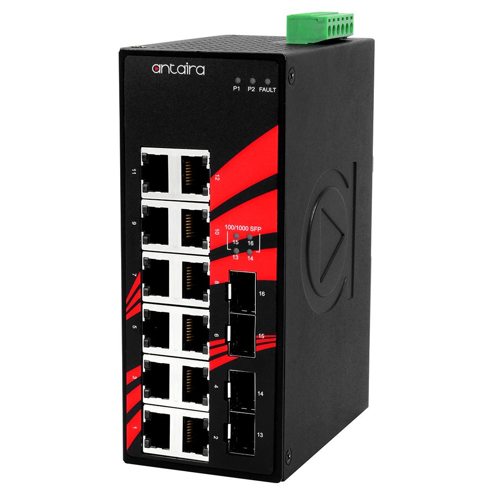 LNX-1604G-SFP-T | 16-Port Industrial Gigabit Unmanaged Ethernet Switch image 1