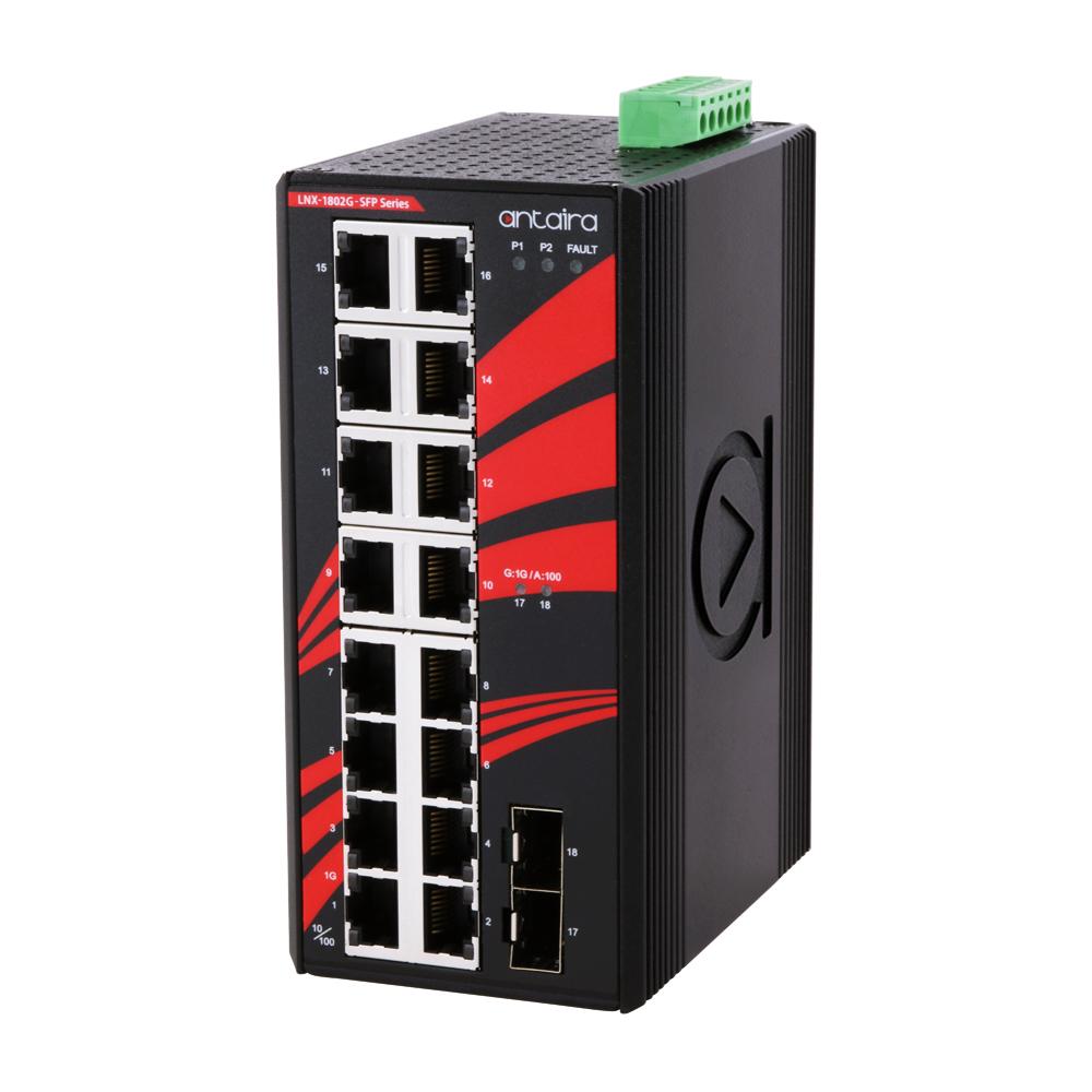 LNX-1802G-SFP | 18-Port Industrial Gigabit Unmanaged Ethernet Switch image 1