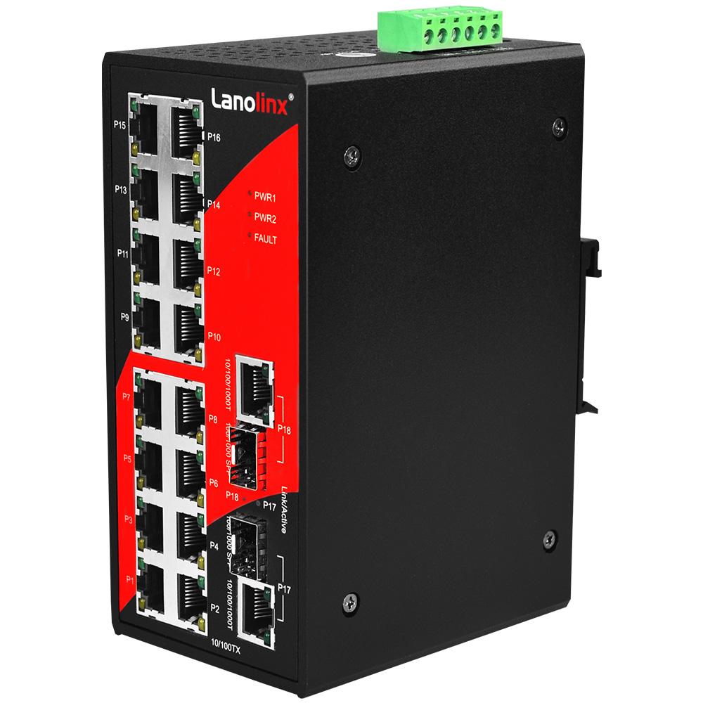 LNX-1802G-T | 18-Port Industrial Unmangaed Ethernet Switch image 1