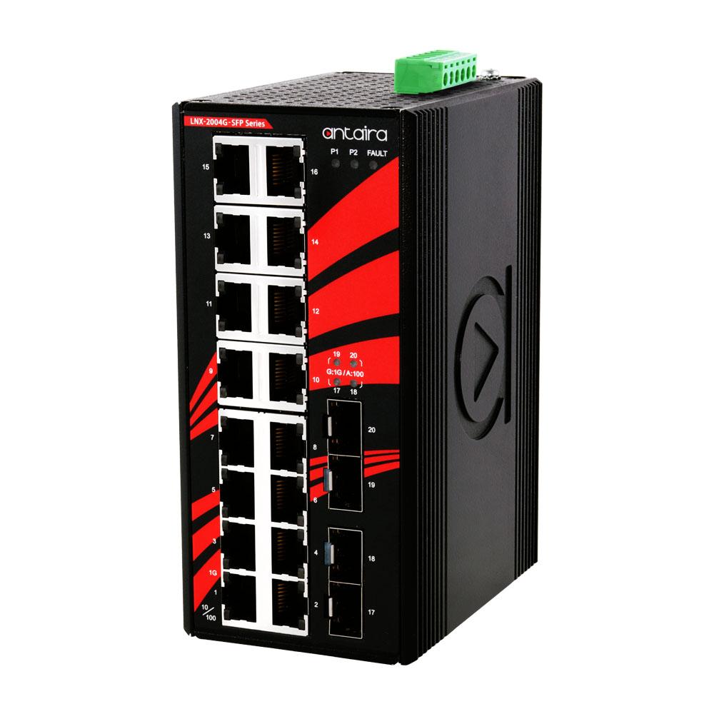 LNX-2004G-SFP | 20-Port Industrial Gigabit Unmanaged Ethernet Switch image 1