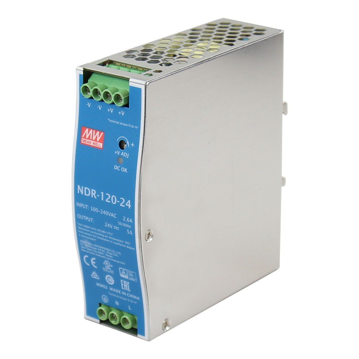 NDR-120-24 | 120 Watt 24 VDC Industrial Power Supply image 1