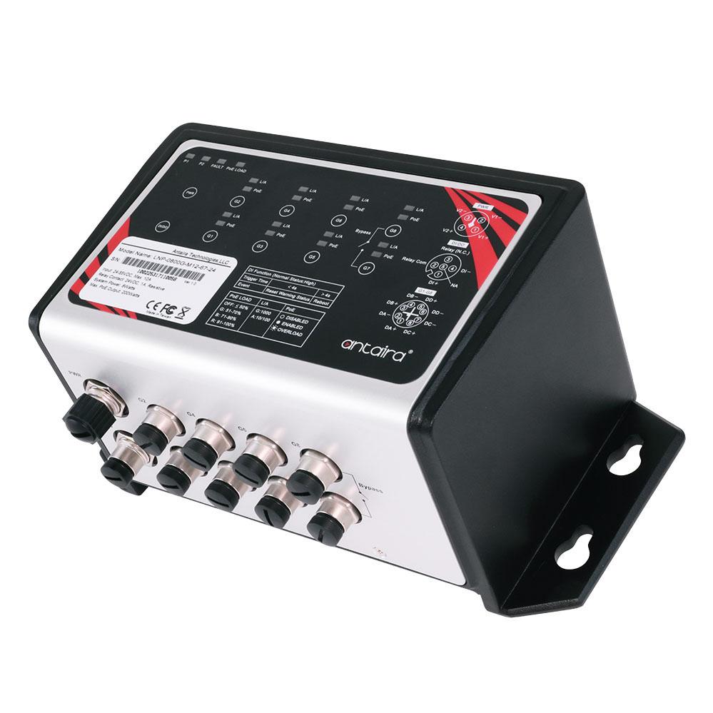LNP-0800G-M12-67-24 | 8-Port Industrial M12 IP67 Waterproof Gigabit PoE+ Ethernet Switch image 1