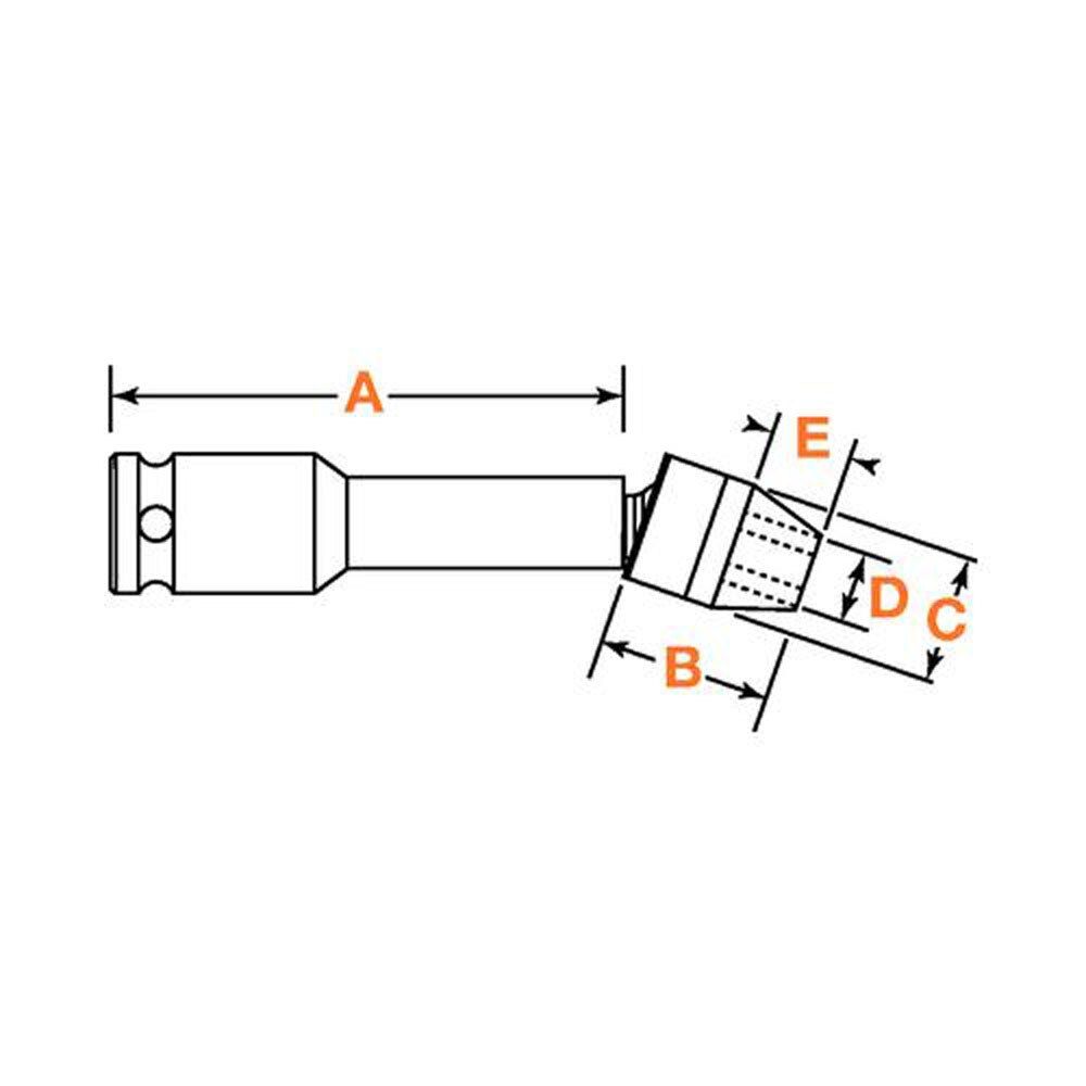 KHW-C-404-6 | unv wrnch standard 1/2 fmale weld shank image 1