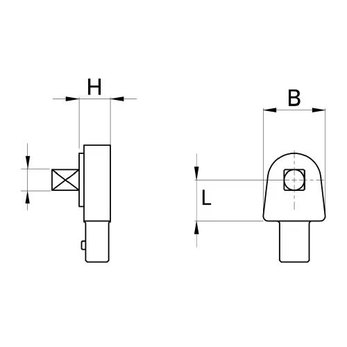 Standard end fitting w/o TAG - Fixed square image 1