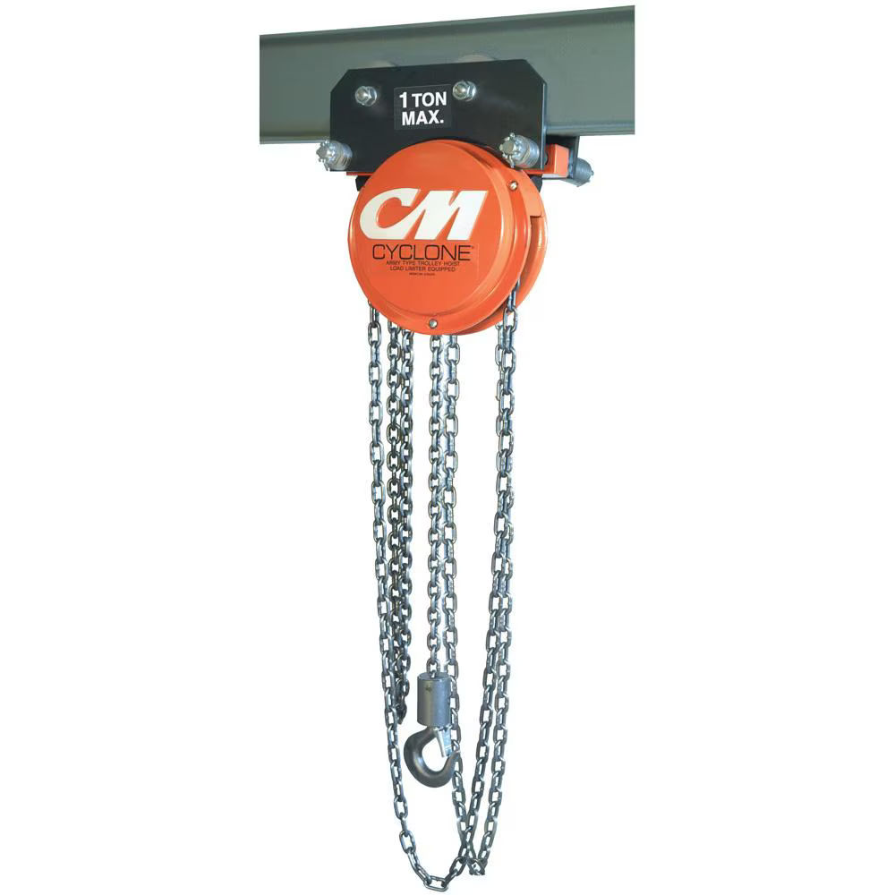 4544 | Cyclone Hand Chain Hoist with Army-Type Geared Trolley, 1T, 10' Lift image 1