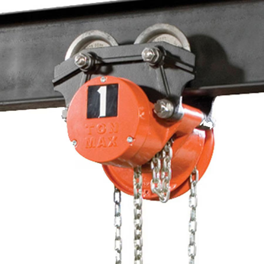 4875 | Cyclone Hand Chain Hoist with Low Headroom Geared Trolley, 3T, 15' Lift image 1