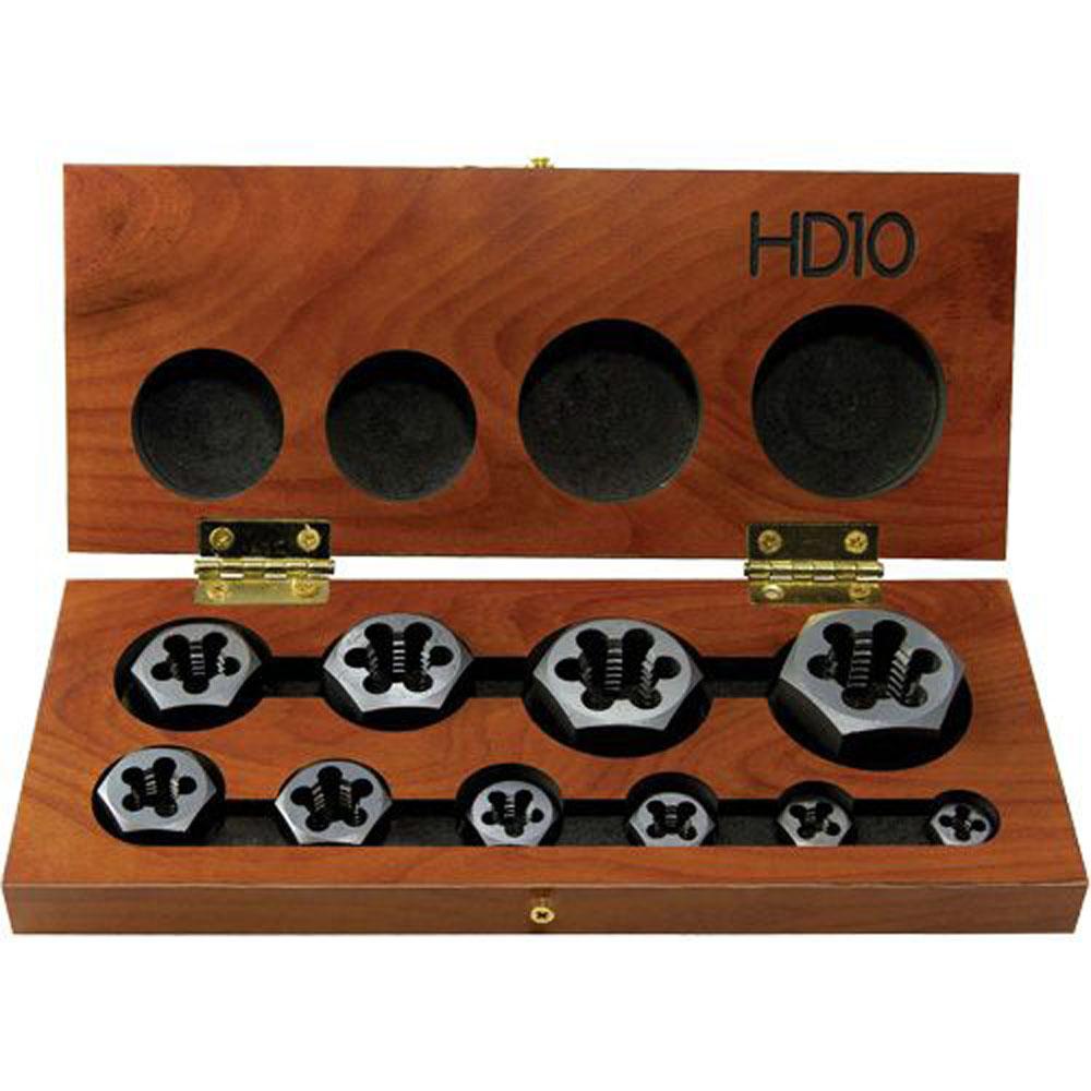 3350CC10 | 10PC HEX RETHREADING DIE SET NC CARBON STEEL image 1