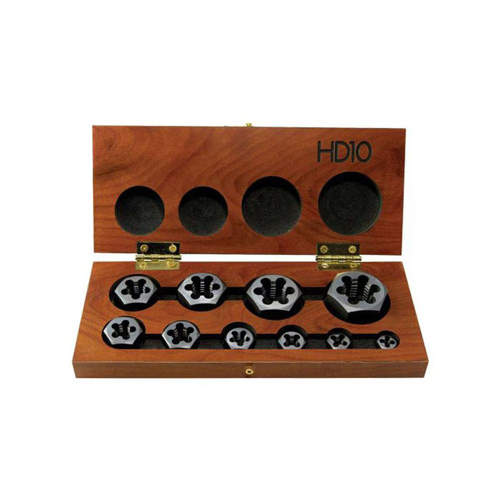 3350CF10 | 10PC HEX RETHREADING DIE SET NF CARBON STEEL image 1
