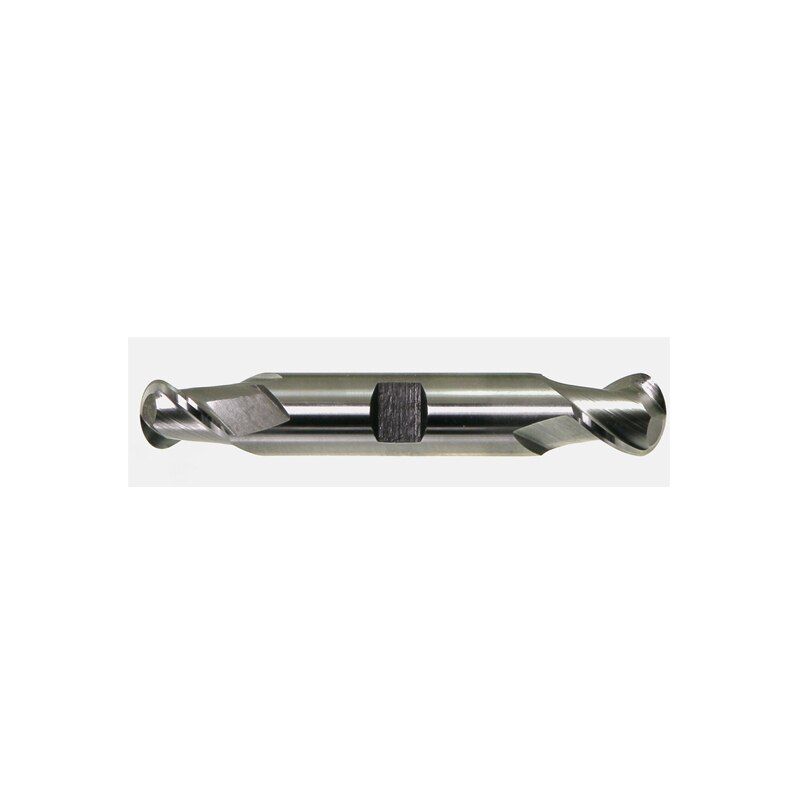 645A164F | 1 in. x 1 in., 2-Flute Ball Nose End Mill, High Speed Steel, Bright, Regular Length, Double End image 1
