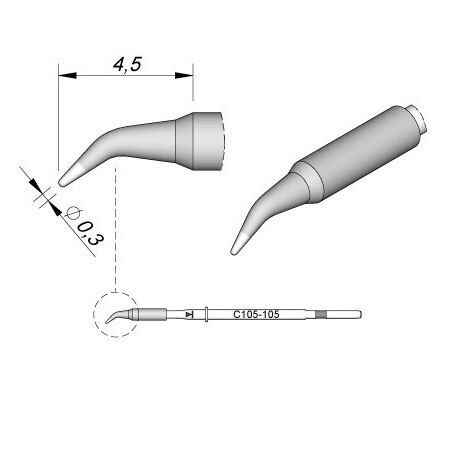 C105105 | Cartridge, Bent Ø0.3 image 1