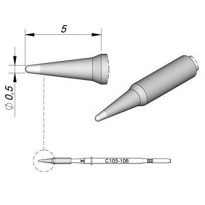 C105106 | Cartridge, Conical Ø0.5 image 1