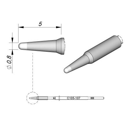 C105107 | Cartridge, Conical Ø0.8 image 1