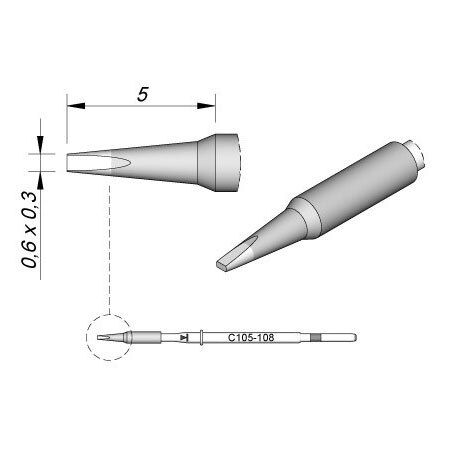 C105108 | Cartridge, Chisel 0.6 x 0.3 image 1