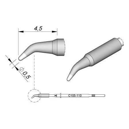 C105110 | Cartridge, Bent Ø0.5 image 1