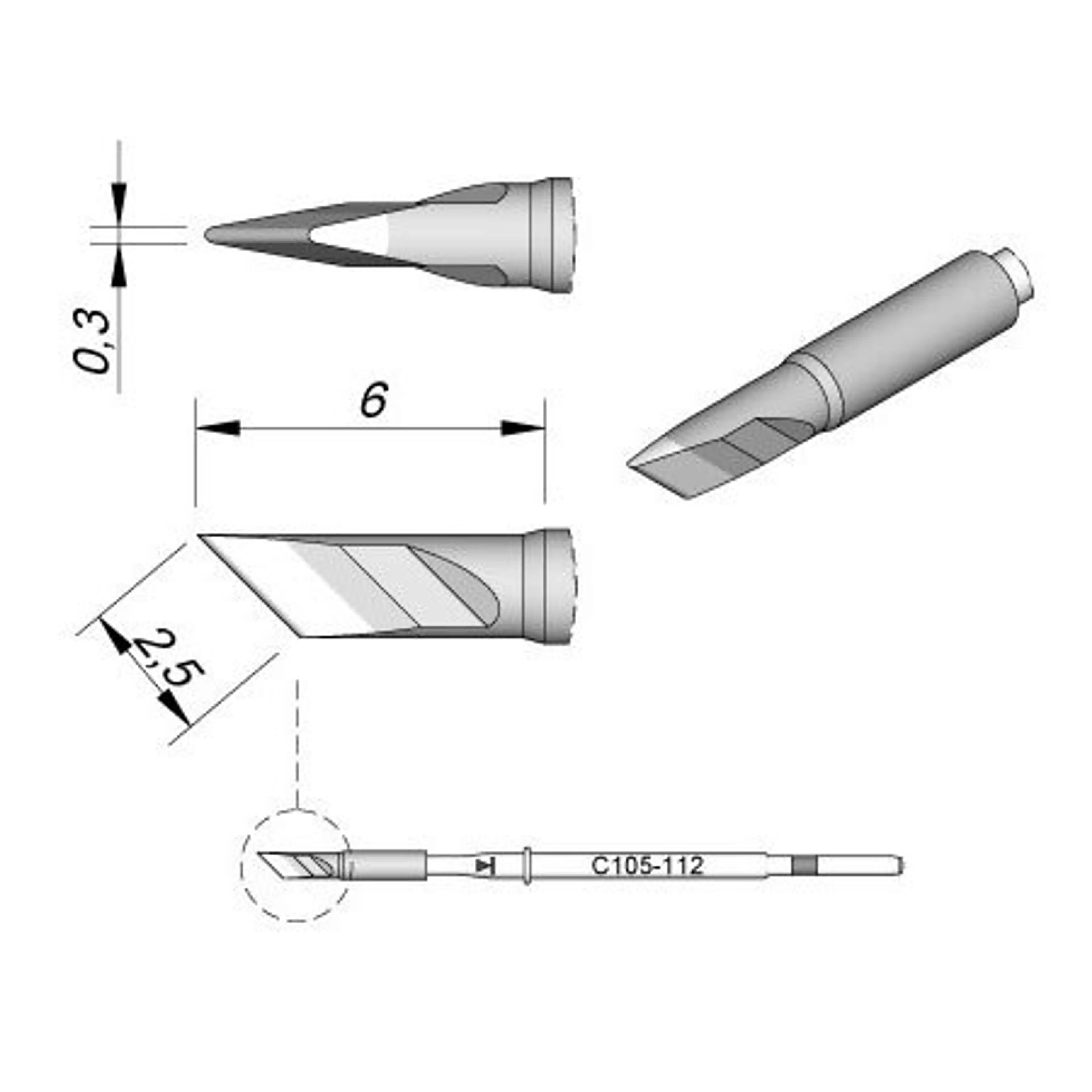 C105112 | CARTRIDGE KNIFE 2,5X0,3
