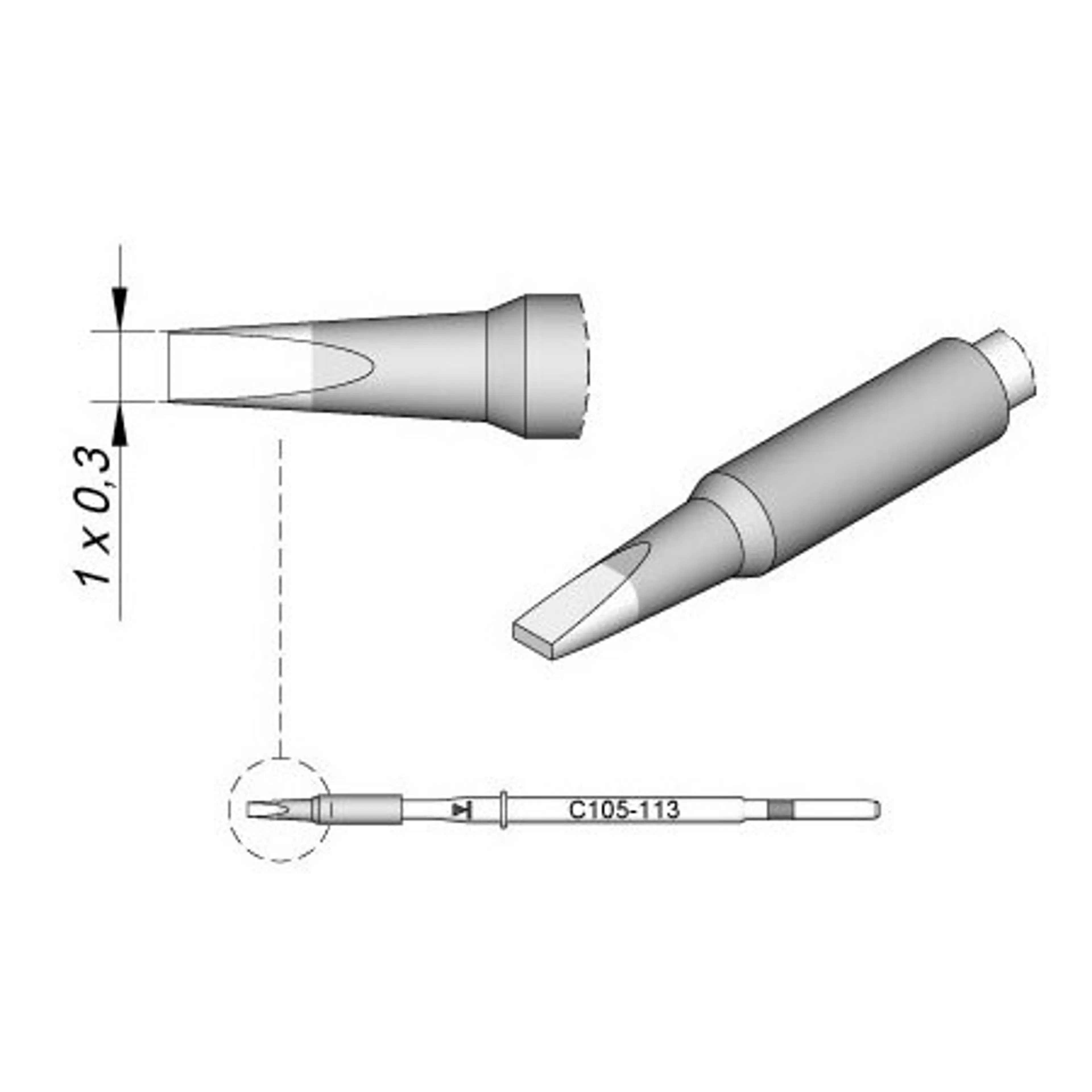 C105113 | Cartridge, Chisel 1 x 0.3