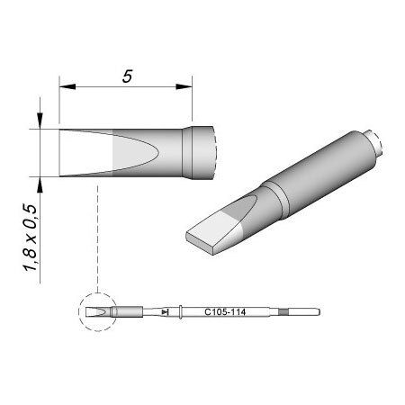 C105114 | Cartridge, Chisel 1.8 x 0.5 image 1