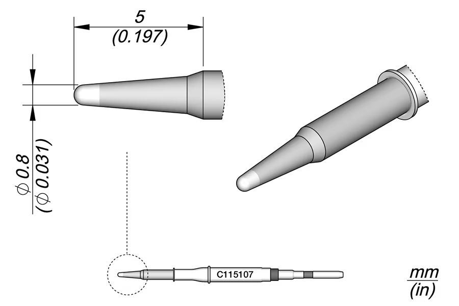 C115107 | Cartridge Conical Ø0.8 image 1