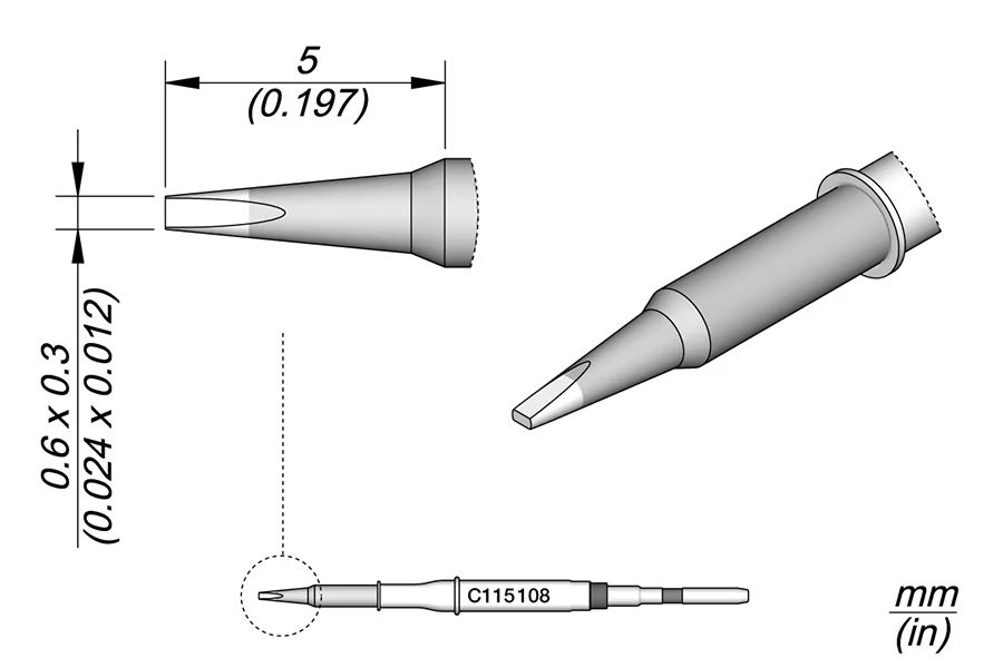 C115108 | Cartridge Chisel 0.6 x 0.3 image 1