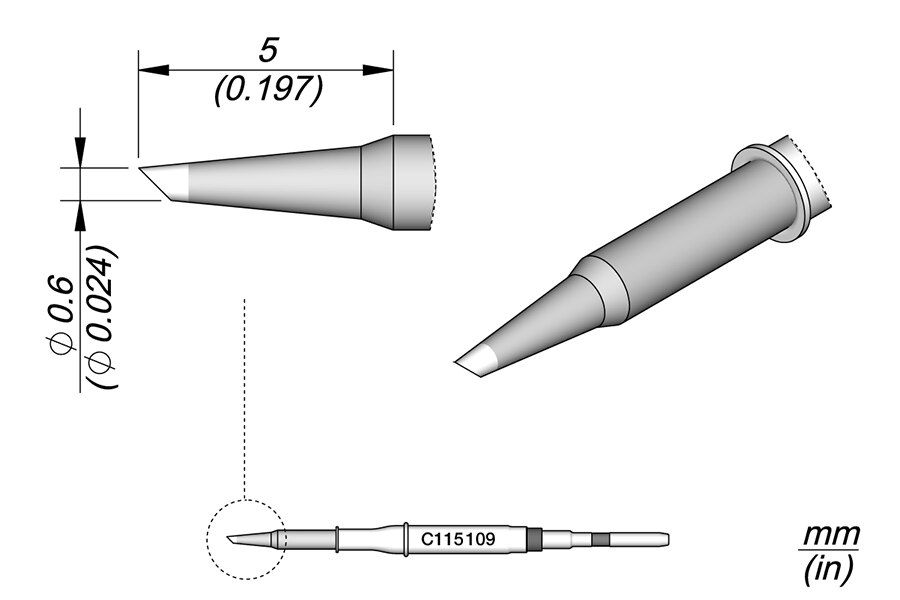 C115109 | Cartridge Bevel Ø0.6 image 1